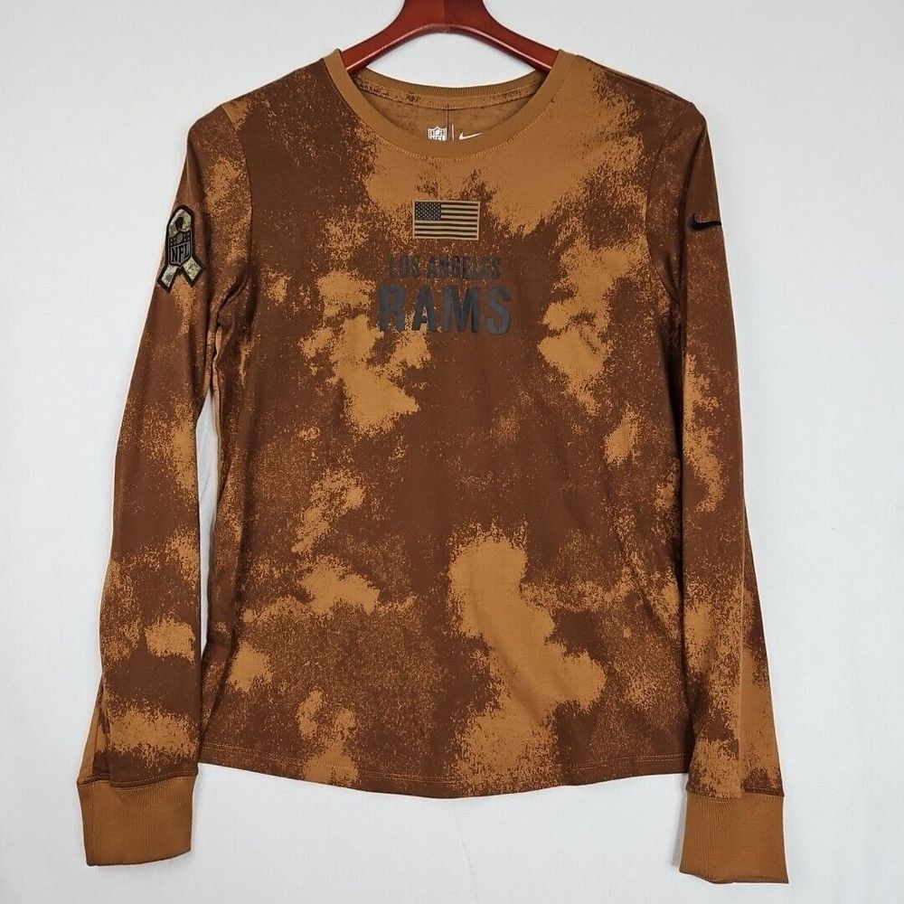 Nike‎ Los Angeles Rams 2023 Salute to Service Women's Long Sleeve T-Shirt Size S